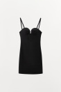 Zara Черное МИНИ-ПЛАТЬЕ ИЗ ПОЛИАМИДА BODY SHAPE
