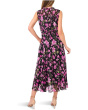 Floral Tie Neck Shirred Midi Dress