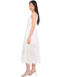 Scallop Neck Edge Button-Up Midi Dress