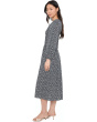 Smocked V-Neck Midi Dress