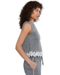 Boxy Sleeveless Applique Top