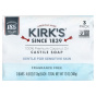Kirks, кастильское кусковое мыло на 100% с кокосовым маслом премиального качества, без отдушки, 3 шт. по 113 г (4 унции)