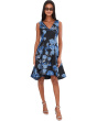 V-Neck Midi Jacquard Dress