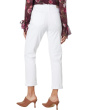 High-Rise Brigitte Raw Hem Cuf in White Noise Distressed