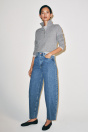 Zara Джинсы ZW COLLECTION С ЗАУЖЕННОЙ ТАЛИЕЙ синего цвета