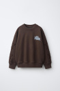 Zara SUDADERA TEXTO ESTRELLAS БОРДАДАС коричневый