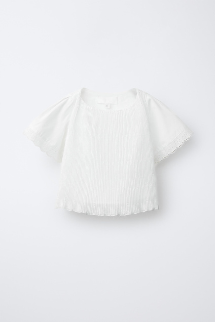 Zara ТОП ПЛИССИРОВАННЫЙ С КРУЖЕВОМ 498349705-250-7