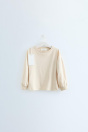 Zara TIMELESS - ОДНОТОННАЯ РУБАШКА бежевого ЦВЕТА С ПОЯСОМ