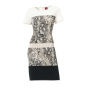 Patch-Kleid, creme-braun-beige