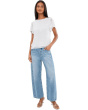 3D Flower Applique Crew Neck Top