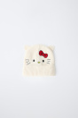 Zara Вязаные вязаные шапочки HELLO KITTY SANRIO кремового цвета с вышивкой