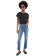 Mari Mid-Rise Slim Straight Crop Jeans in 15 Years Prague
