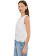 Embroidery Front Sleeveless Blouse
