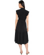 Cap Sleeve Gauze Self Tie Midi Dress
