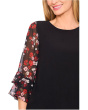 Double Ruffle Mixed Media Knit Top
