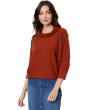 Modal Knit Cowl Neck 3/4 Sleeve Sweater