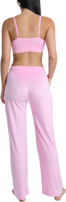 Juicy Couture Women's Velvet Fleece Lounge Pajama Pant with Rhinestones