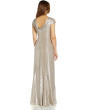 Metallic Knit Drape Neck Gown