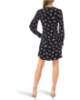Bow Print Button Front Shirred Knit Dress