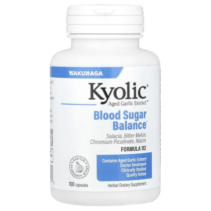 Kyolic, Aged Garlic Extract™,  выдержанный экстракт чеснока, баланс сахара в крови, Formula 112, 100 капсул