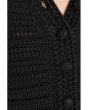 Pointelle-Knit Peplum Cardigan
