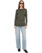 Side Ruched Slub Long Sleeve