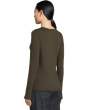 Sheer Knit Round Neck Slim Long Sleeve Tee