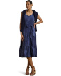 Print Belted Slub Jersey Tiered Dress