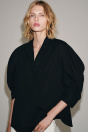 Zara Рубашка С ПЫШНЫМИ РУКАВАМИ ZW COLLECTION черного цвета