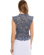 Petite Leopard Sketch Smocked Top