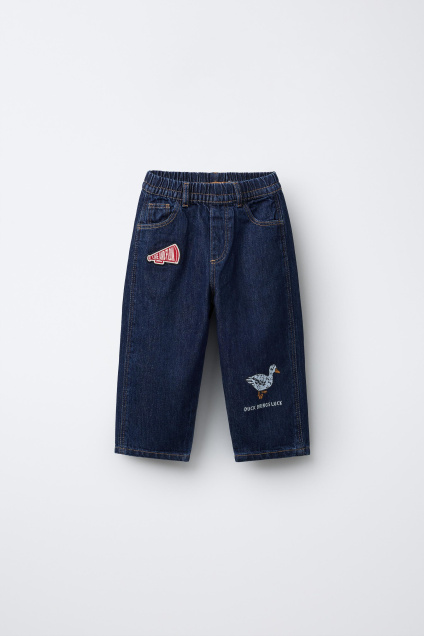 Zara МЕШКОВАТЫЕ ДЖИНСЫ С ЗАПЛАТКАМИ 495684345-407-18