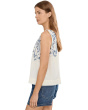 Petite Sleeveless Boat Neck Woven Top with Pintucks