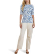 Paisley Stretch Cotton Boatneck Tee