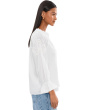 3/4 Sleeve Button Front Woven Top With Embroidery