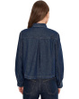Long Sleeve Sculptural Sleeve Top In Rinse Wash