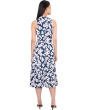 Sleeveless Floral Scuba Crepe V-Neck Aline
