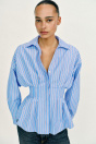 Zara РУБАШКА ИЗ ПОПЛИНА В ПОЛОСКУ С ДЕКОРАТИВНЫМИ СКЛАДКАМИ 539586024-944-1