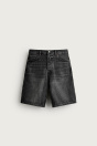 Zara ГРАФИТОВЫЕ ДЖИНСОВЫЕ ШОРТЫ-БЕРМУДЫ ПРЯМОГО КРОЯ