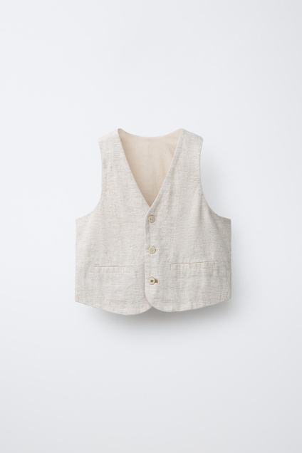 Zara ЖИЛЕТ ДЛЯ КОСТЮМА ИЗ ЛЬНА 507081773-052-18