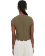 Kim Wavy Stitch Button Shell
