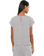 Striped Organic Linen Sheen Round Neck Top