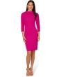Rolled Neck Crepe Midi Dress