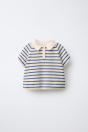 Zara ТРИКОТАЖНАЯ РУБАШКА-ПОЛО В ПОЛОСКУ 526731300-080-6