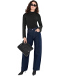 Mock Neck Bell Sleeve with Rhinestone