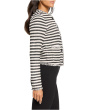 Petite Striped Fringe Mix Femme Knit Jacket