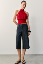 Zara ДЛИННЫЕ синие ШОРТЫ-БЕРМУДЫ С КОНТРАСТНЫМИ швами