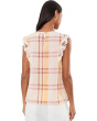 Cap Sleeve Dolman Embroidered Woven Top