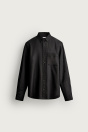 Zara РУБАШКА ИЗ ЛЬНА И ХЛОПКА черного цвета