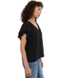 Double Flutter Sleeve Shirred Shoulder Top