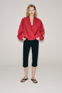 Zara Куртка-бомбер ZW COLLECTION красного цвета